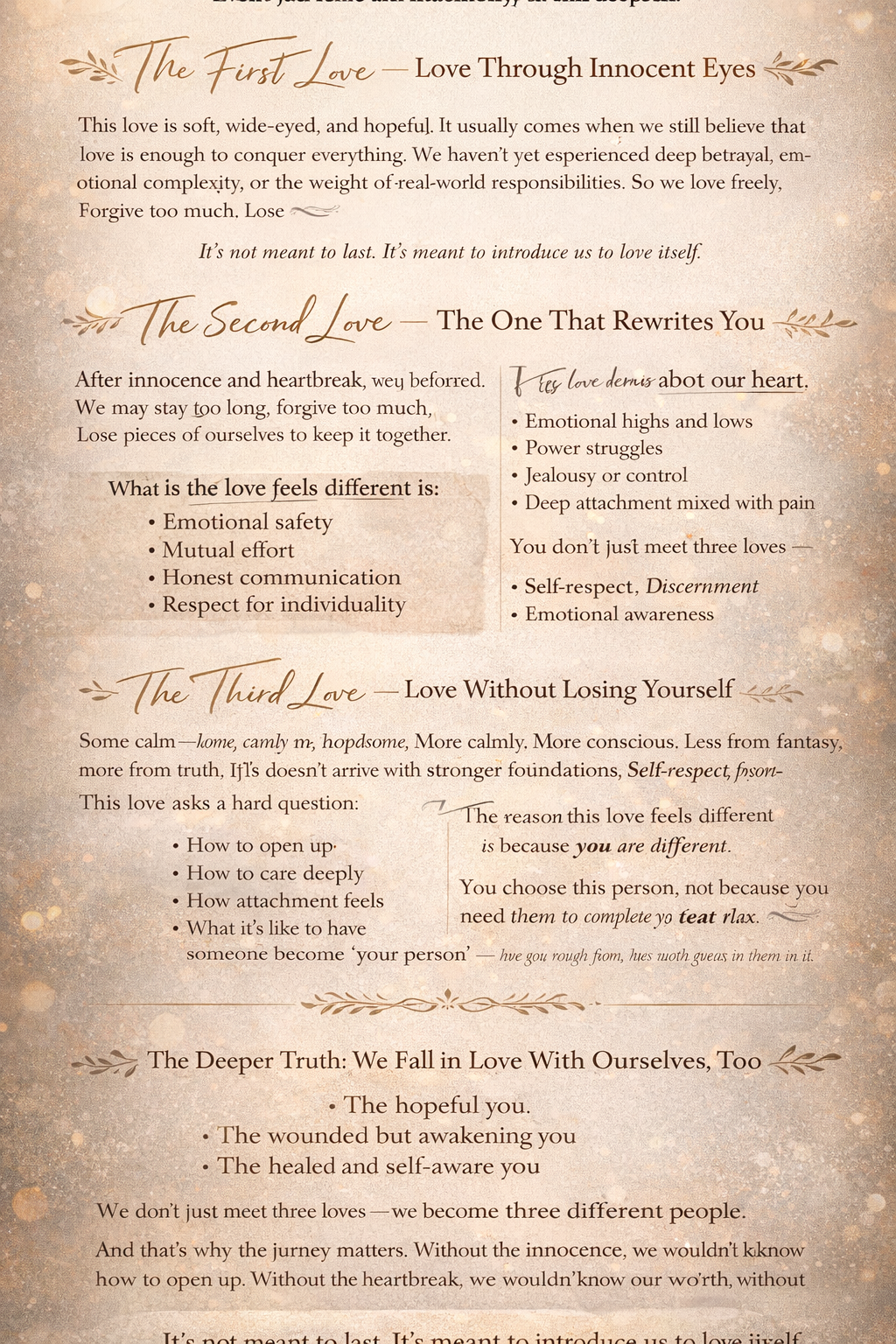 Why We Fall in Love with Three People in Our Lifetime
