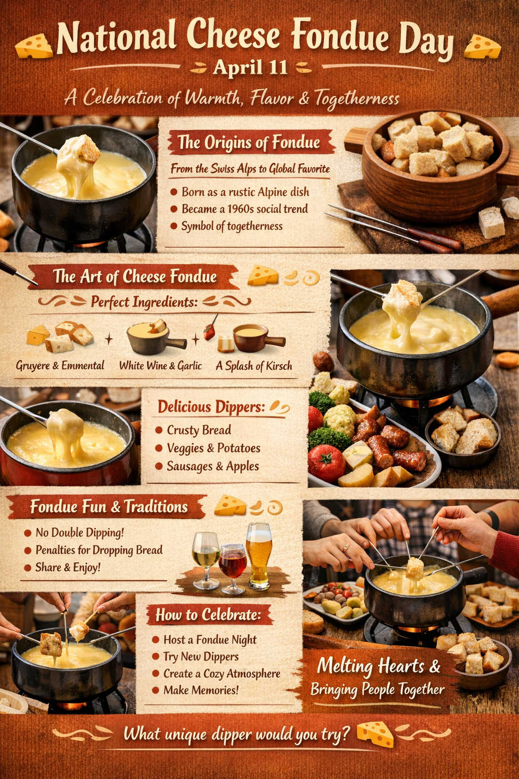 🧀 National Cheese Fondue Day: A Celebration of Warmth, Flavor, and Togetherness