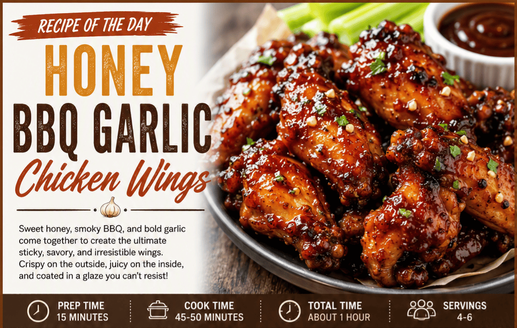 Recipe of the Day: Honey BBQ Garlic Chicken Wings 1 3a44cfa3 5f63 4bc4 b560 8f4a0f5a9bcd