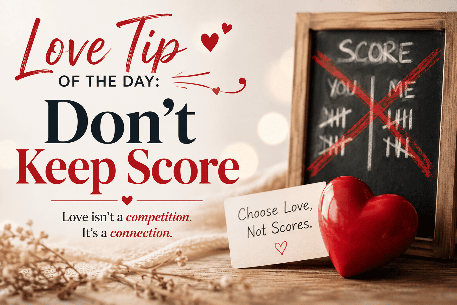 Love Tip of the Day: Don't Keep Score 1 12c050b5 9294 4dc9 9479 c575dc4a4663