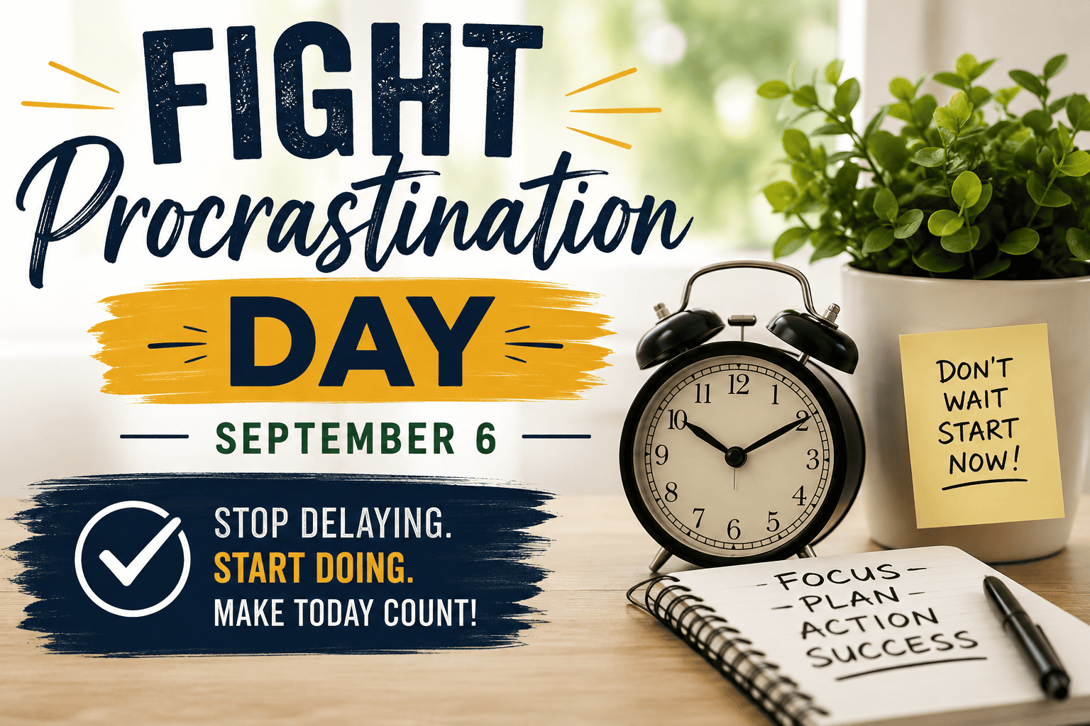 Fight Procrastination Day – September 6 1 6ce6bc7d a64a 4f71 a112 47dd8f89477e