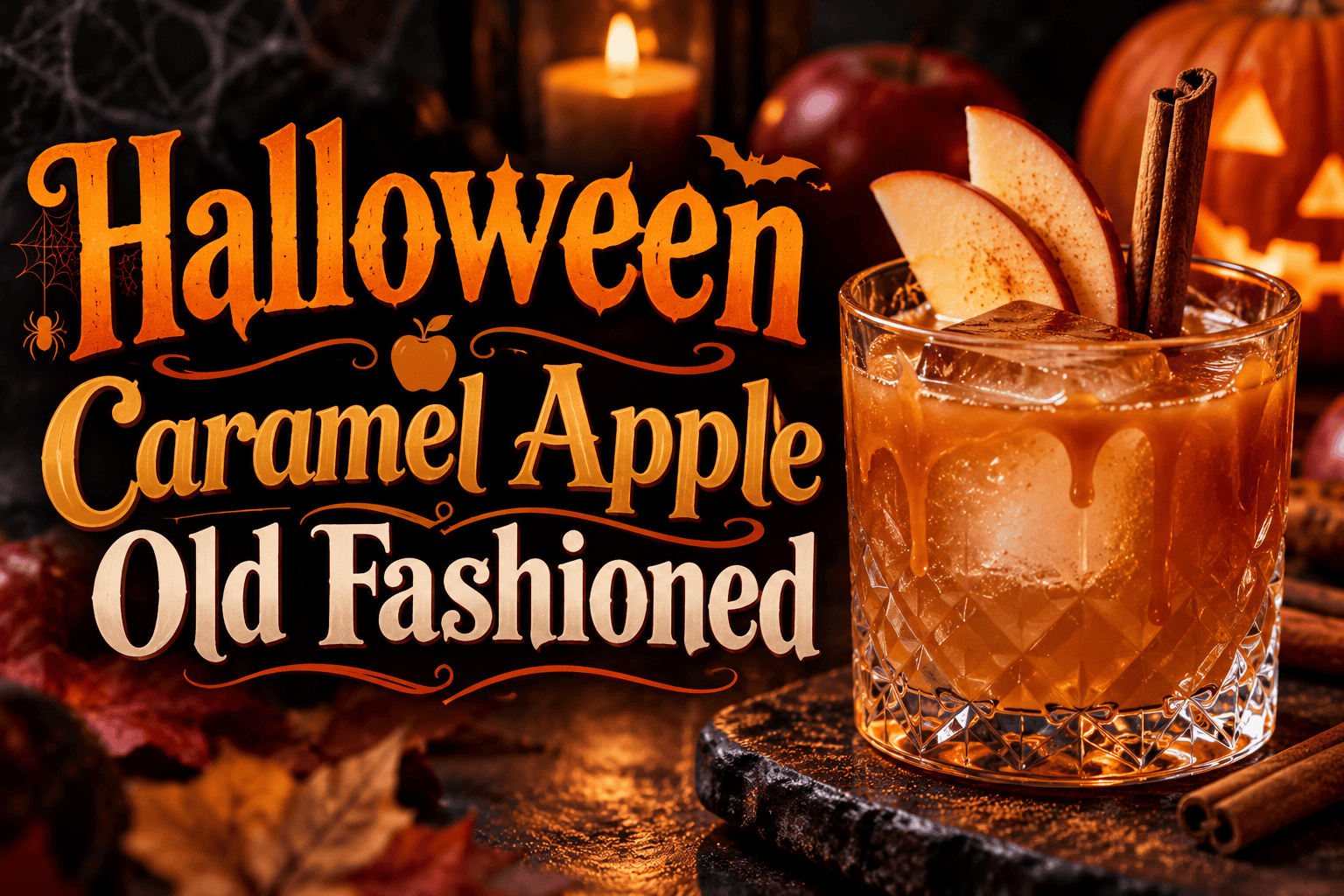 Halloween Caramel Apple Old Fashioned
