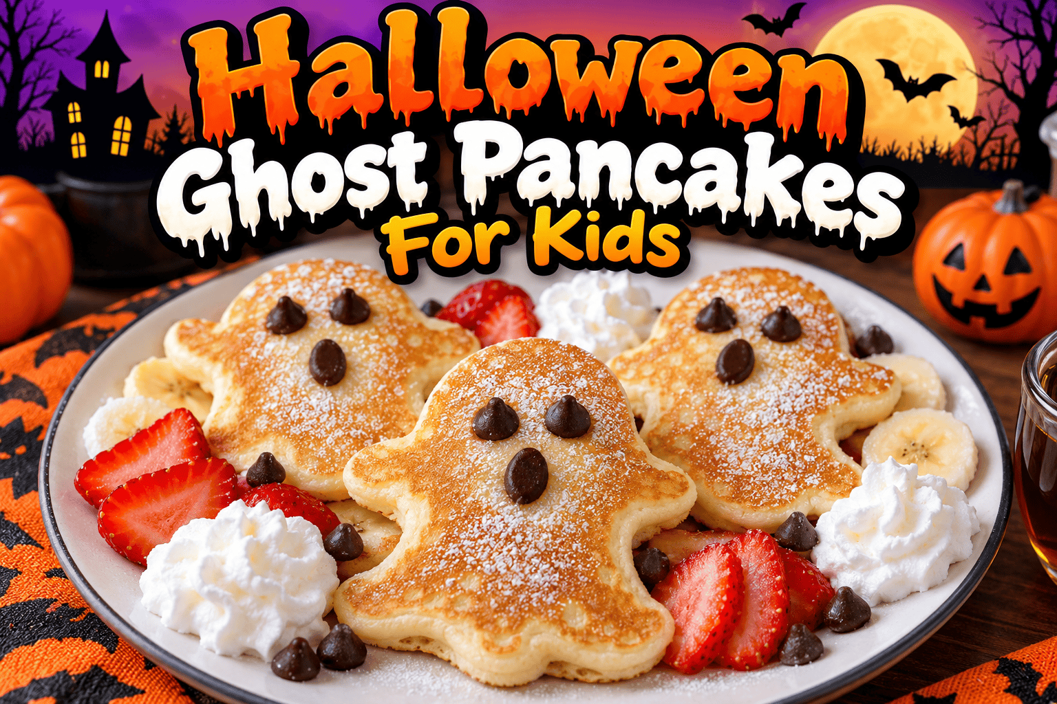 Halloween Ghost Pancakes for Kids