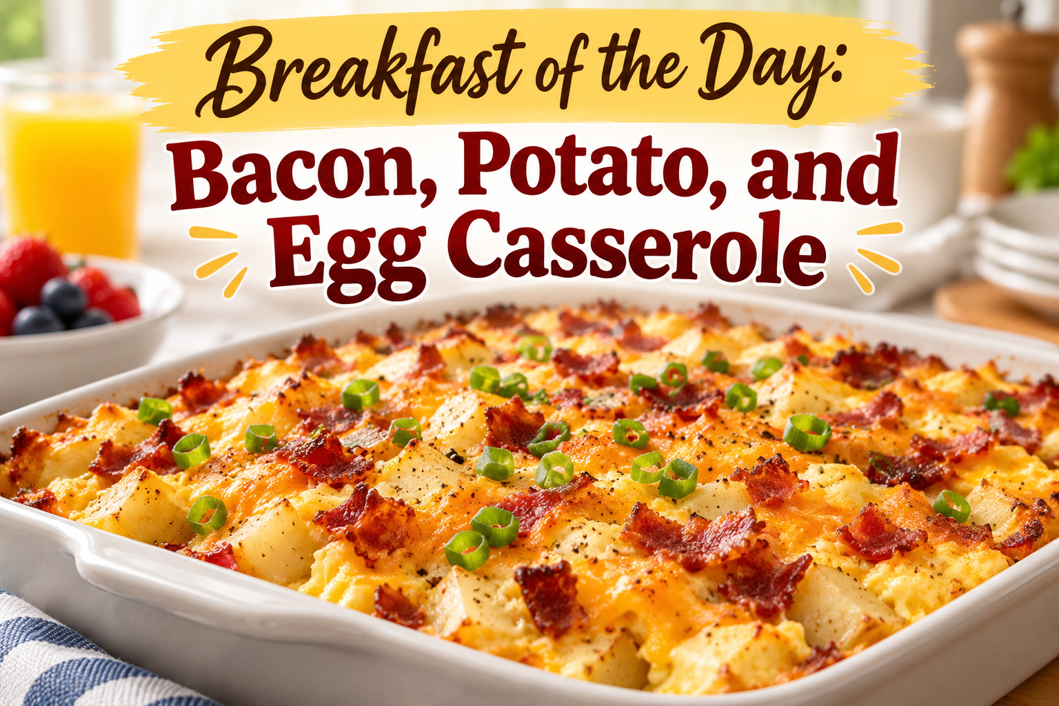 Bacon, Potato, and Egg Casserole – A Hearty and Delicious Breakfast Everyone Will Love