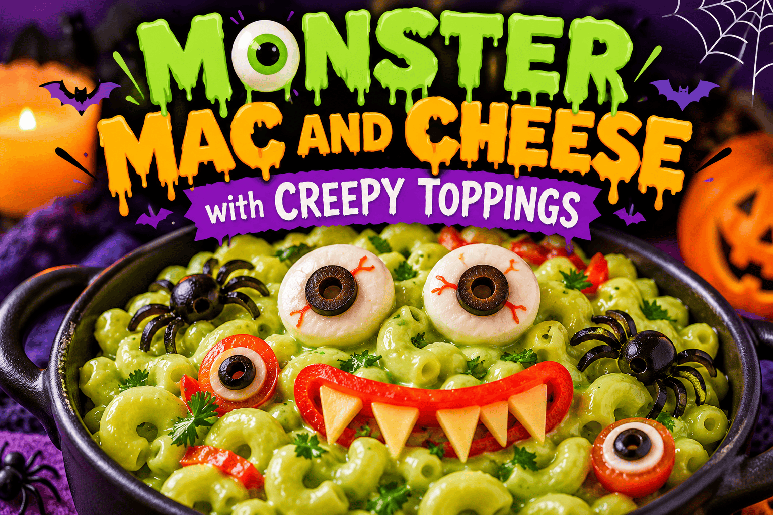 Monster Mac and Cheese with Creepy Toppings: A Spooky Halloween Dinner Recipe