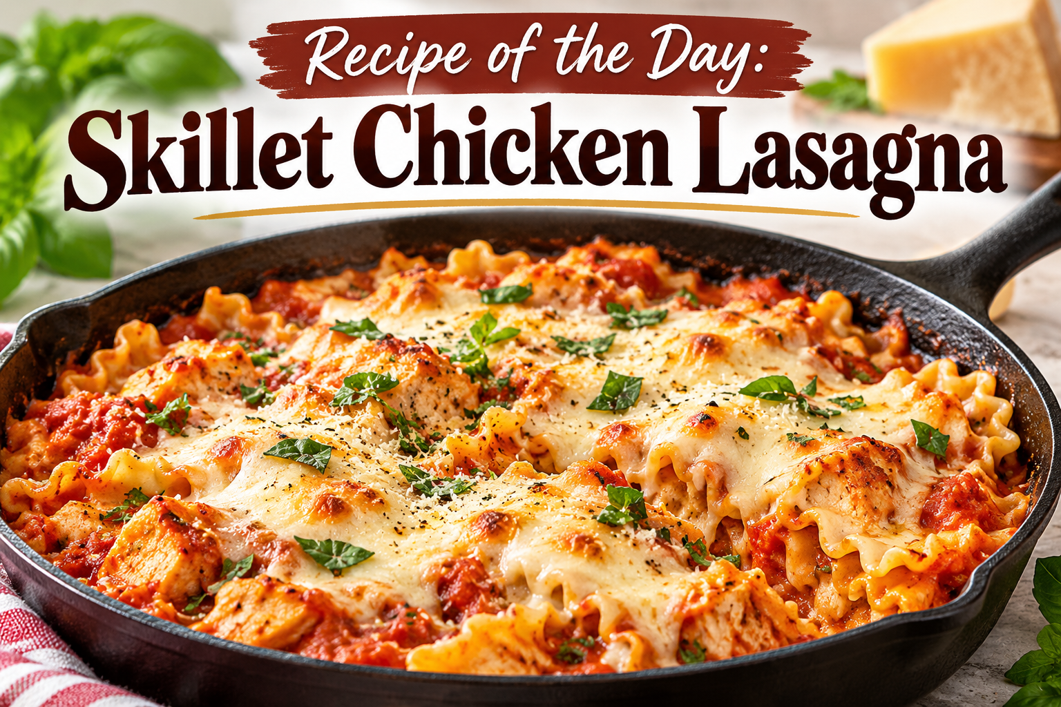 Skillet Chicken Lasagna – A Creamy, Cheesy One-Pan Family Dinner