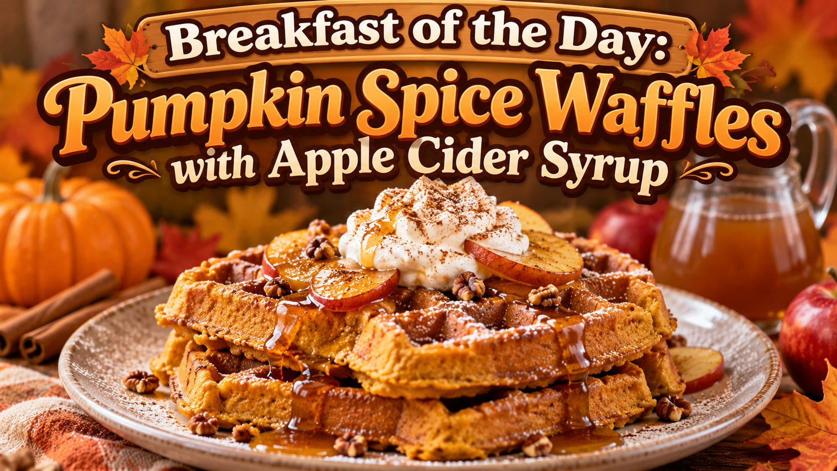 Breakfast of the Day: Pumpkin Spice Waffles with Apple Cider Syrup 4 Breakfast of the Day: Pumpkin Spice Waffles with Apple Cider Syrup