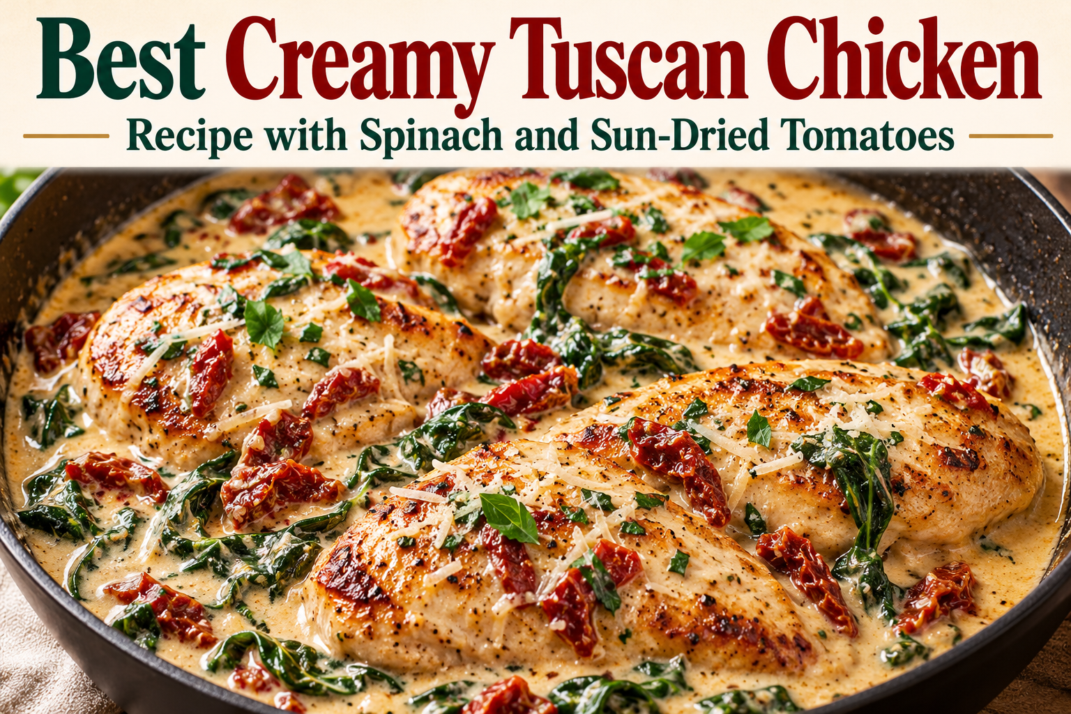 Best Creamy Tuscan Chicken Recipe with Spinach and Sun-Dried Tomatoes