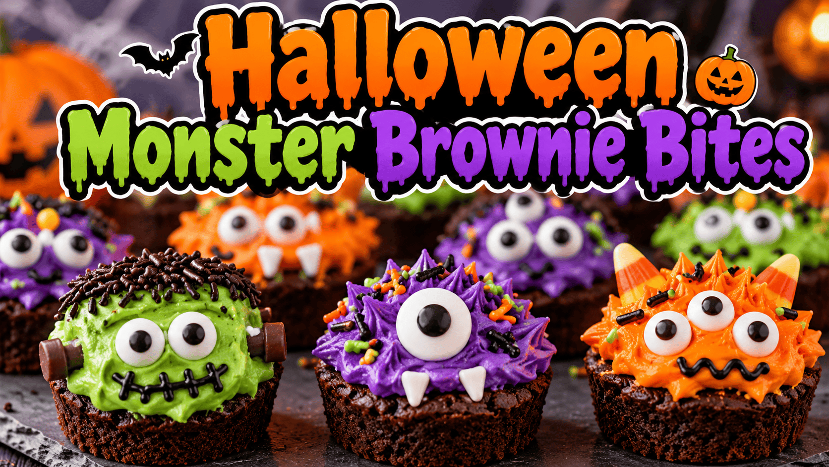 Halloween Monster Brownie Bites