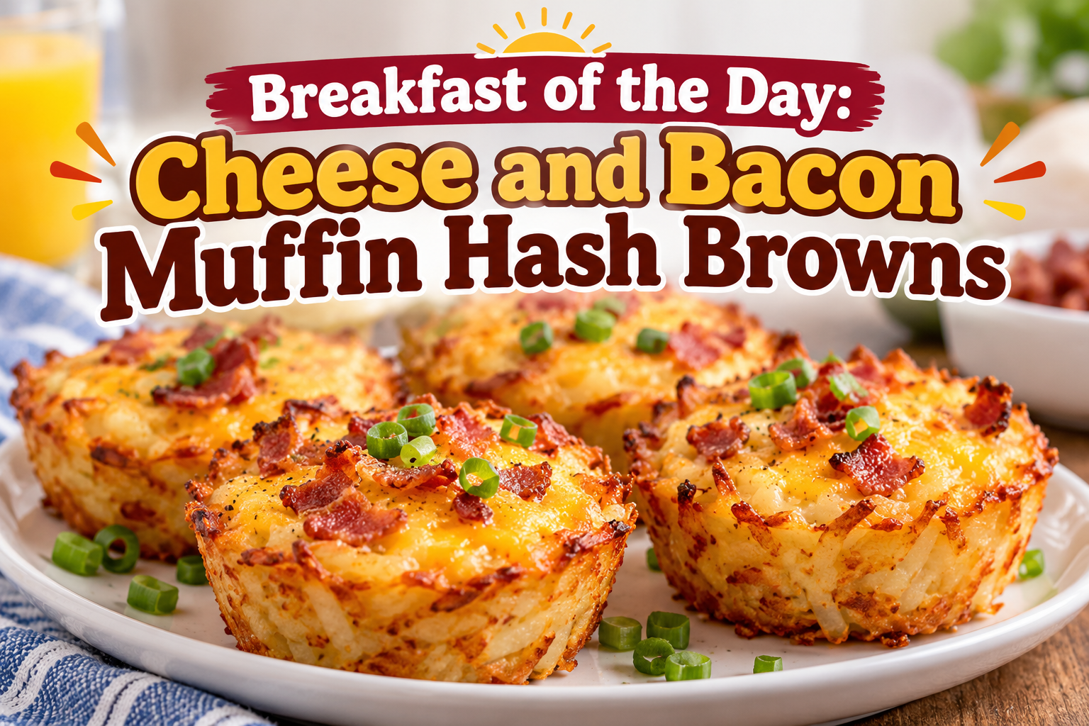 Breakfast of the Day: Cheese and Bacon Muffin Hash Browns