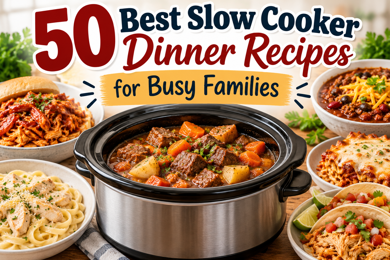 50 Best Slow Cooker Dinner Recipes for Busy Families