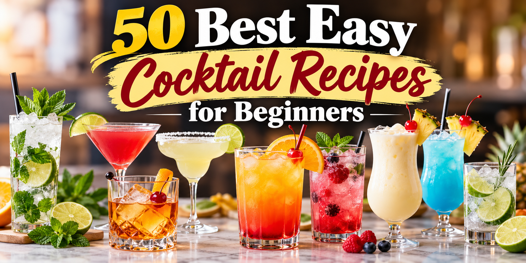 50 Best Easy Cocktail Recipes for Beginners: Simple Drinks Anyone Can Make at Home