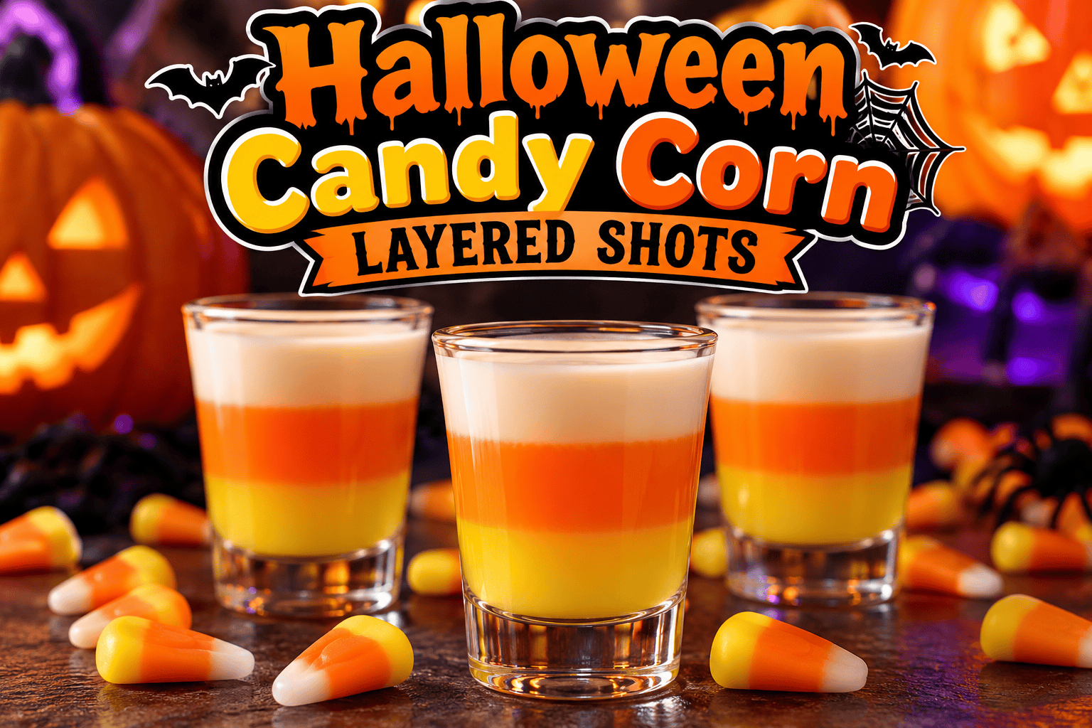 Halloween Candy Corn Layered Shots