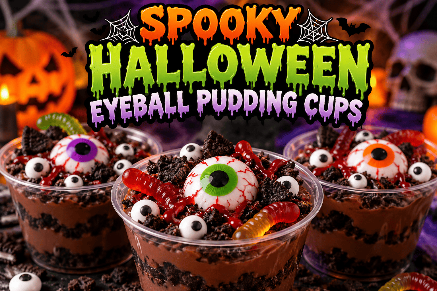 Spooky Halloween Eyeball Pudding Cups