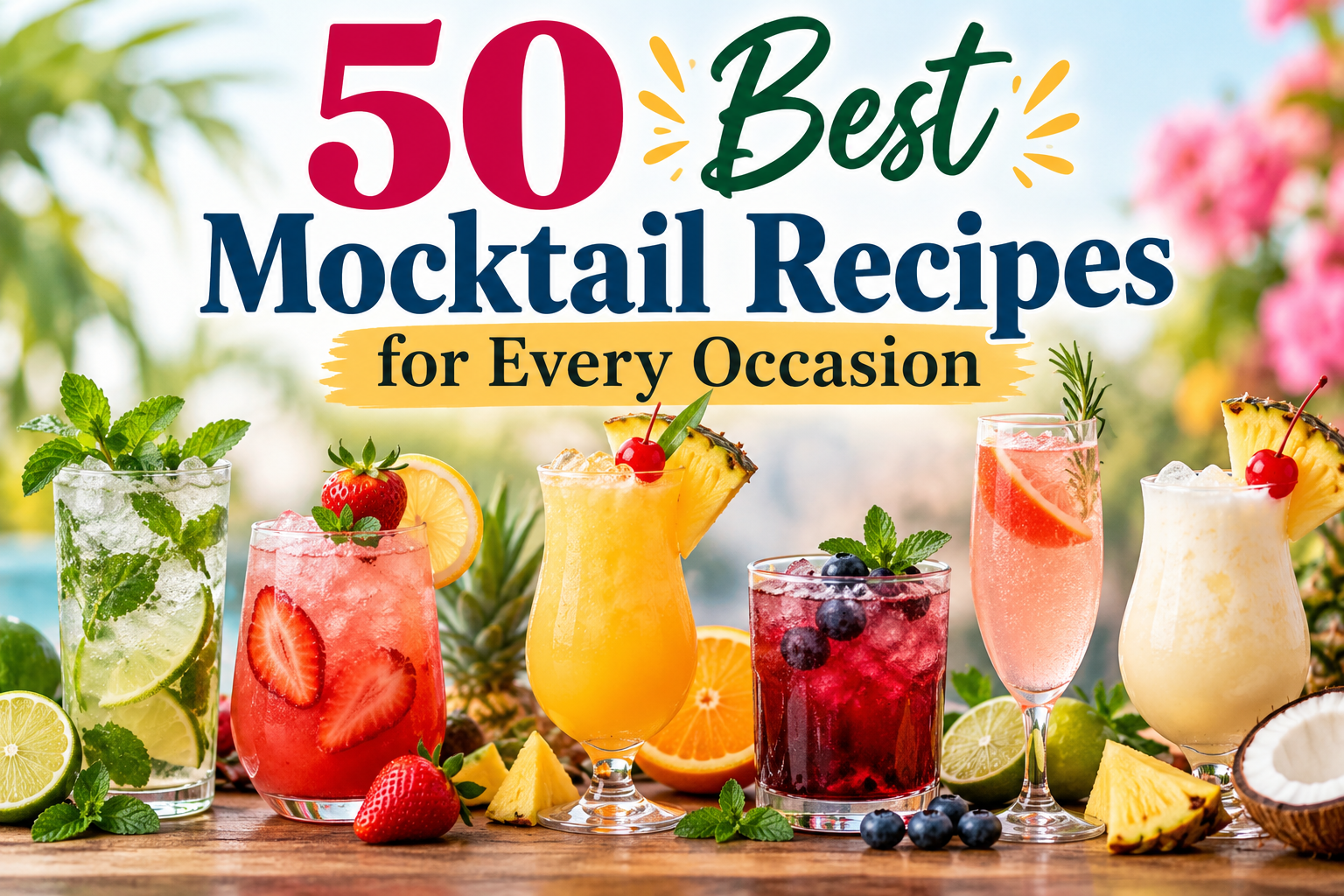 50 Best Mocktail Recipes for Every Occasion: Easy, Refreshing, and Delicious Non-Alcoholic Drinks