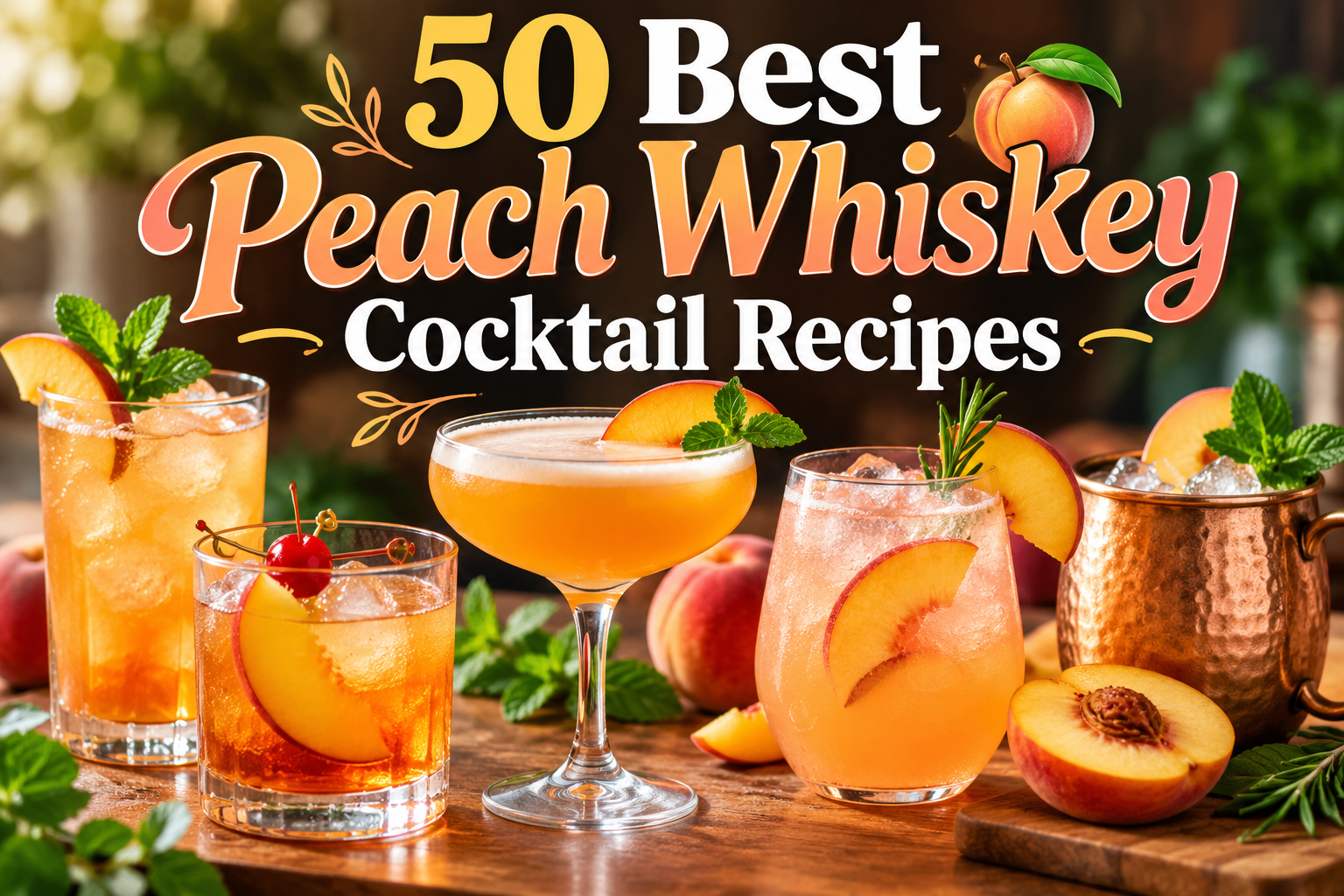 50 Best Peach Whiskey Cocktail Recipes for Sweet, Smooth, and Refreshing Drinks