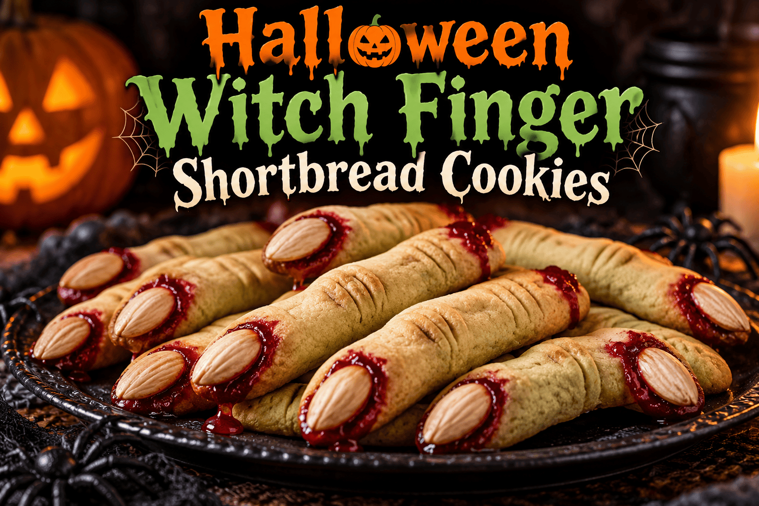 Halloween Witch Finger Shortbread Cookies