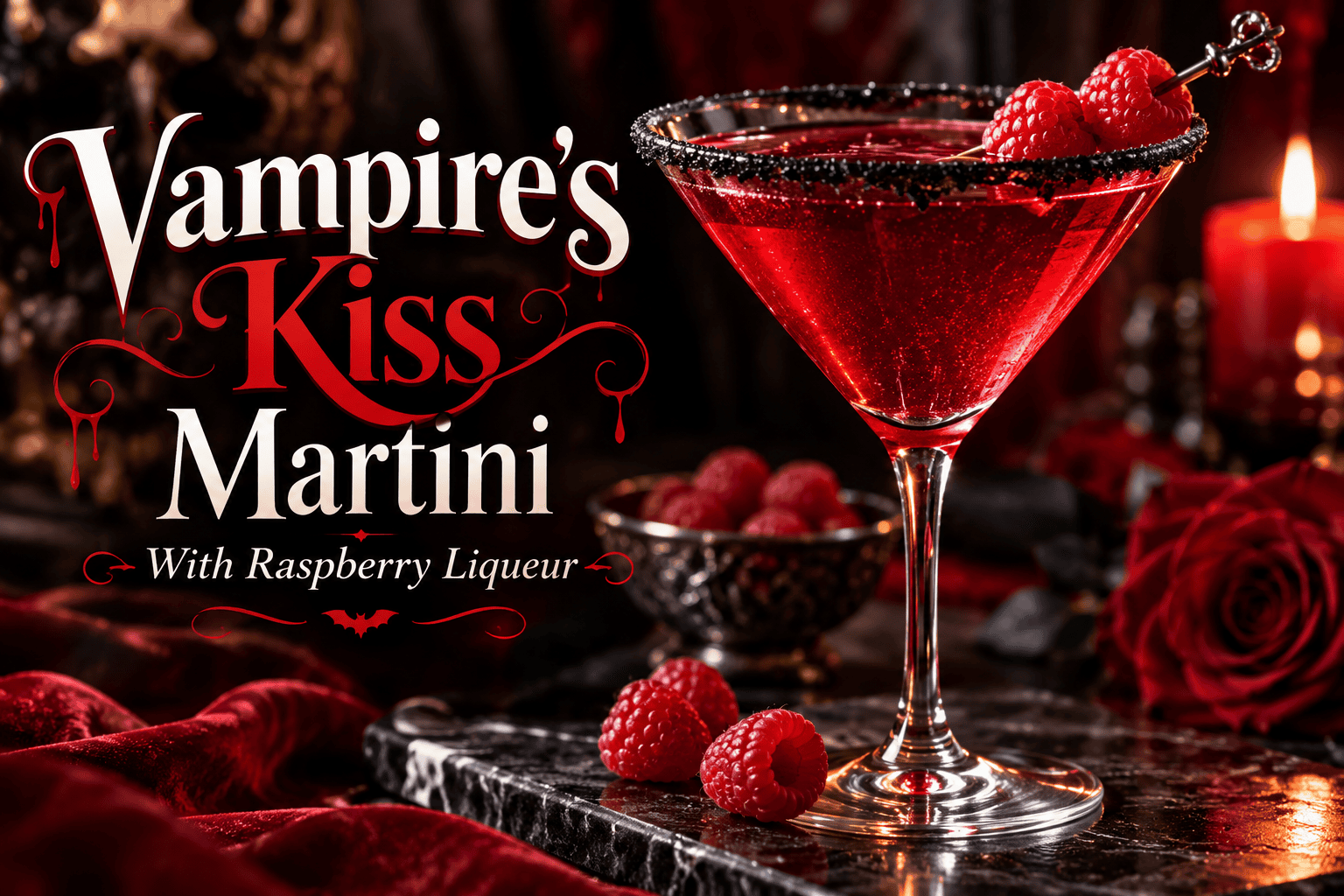 Vampire’s Kiss Martini With Raspberry Liqueur