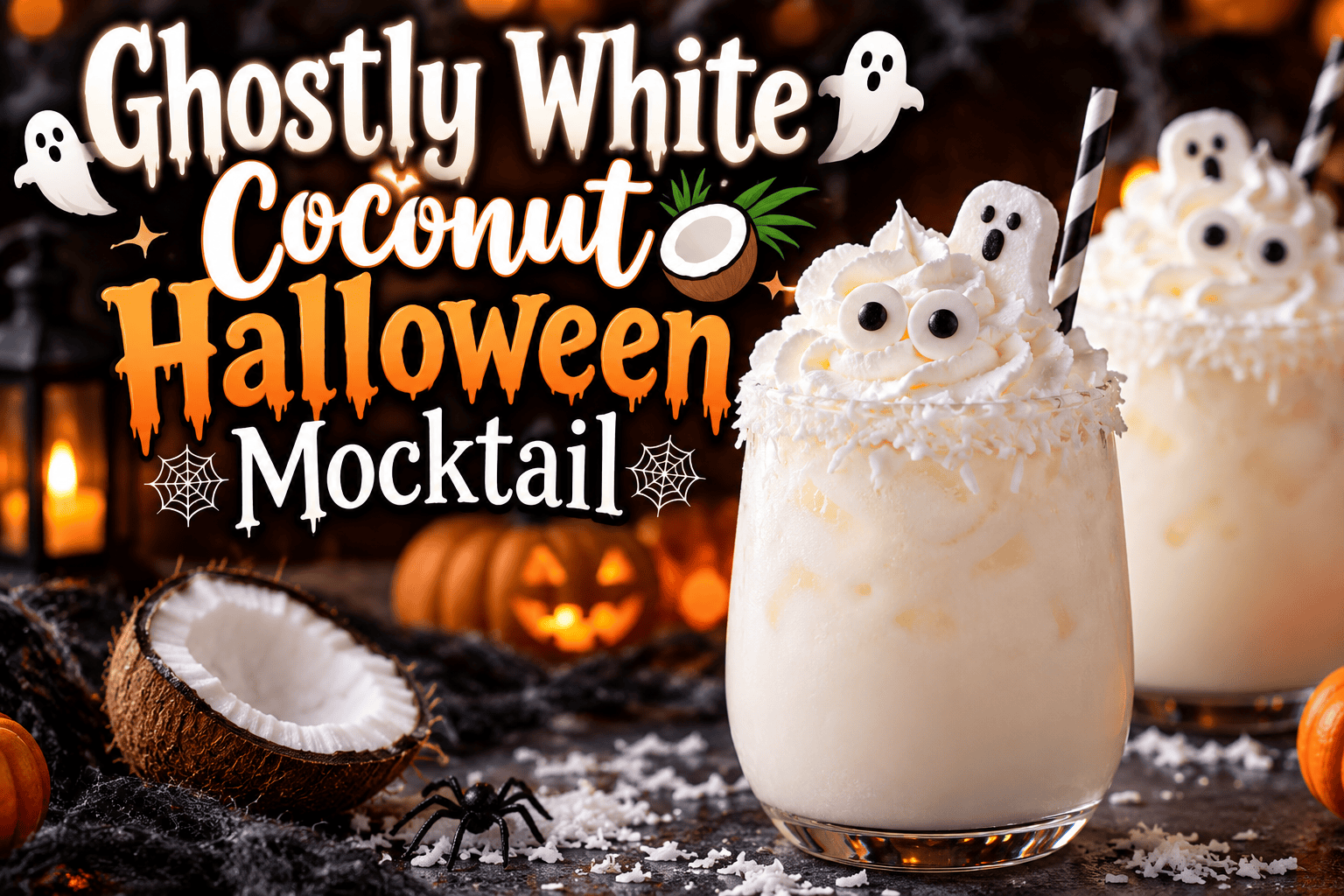 Ghostly White Coconut Halloween Mocktail