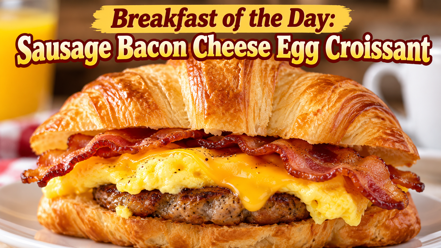 Sausage, Bacon, Cheese & Egg Croissant – The Ultimate Homemade Breakfast Sandwich