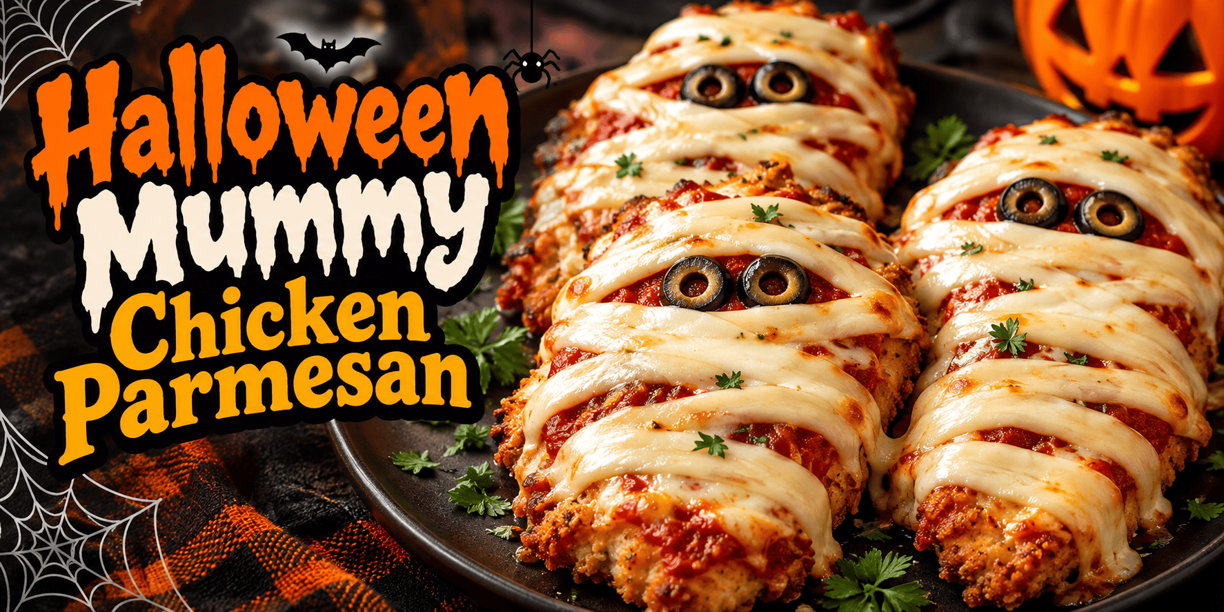 Halloween Mummy Chicken Parmesan