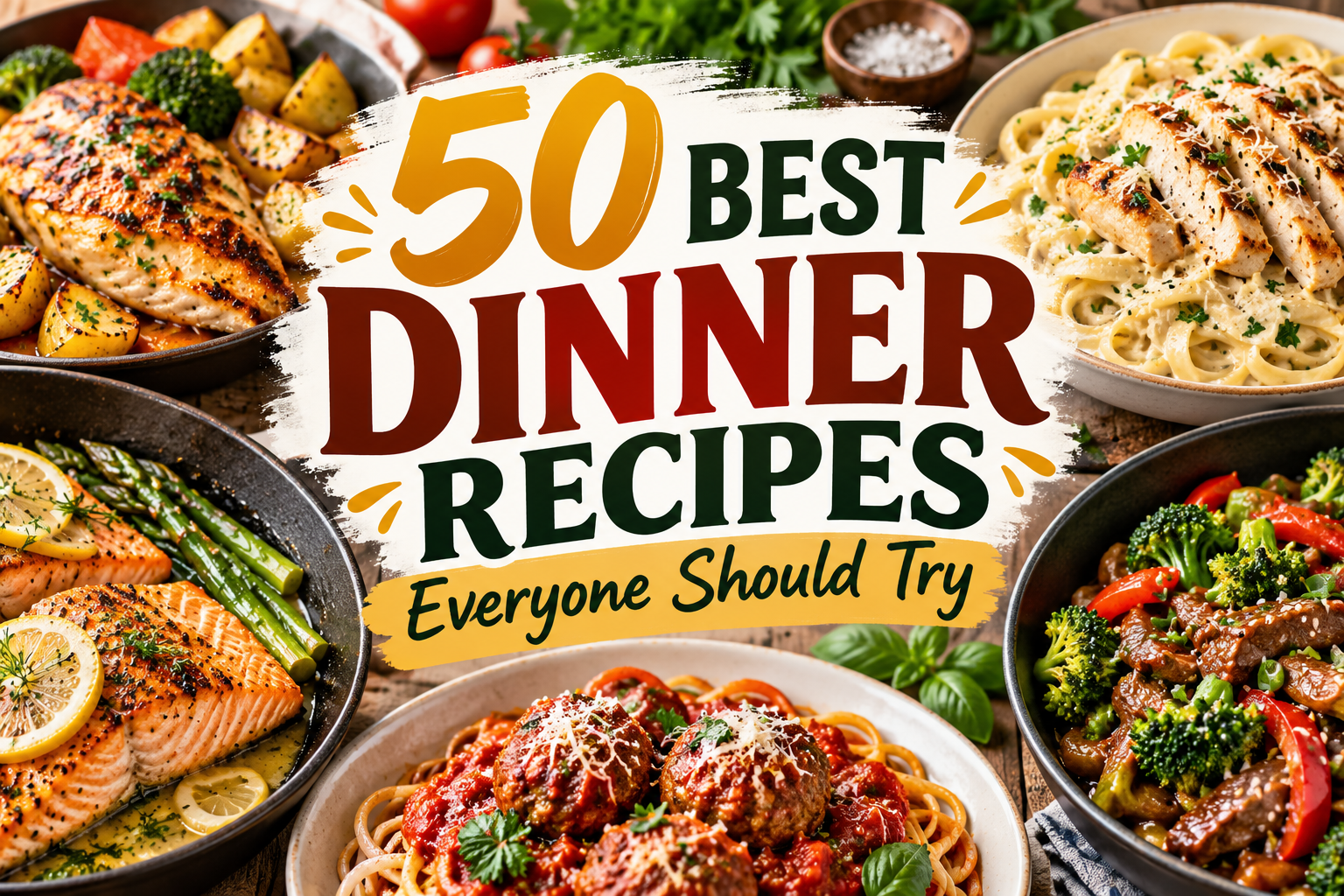 50 Best Dinner Recipes Everyone Should Try: Delicious, Easy, and Family-Friendly Meals
