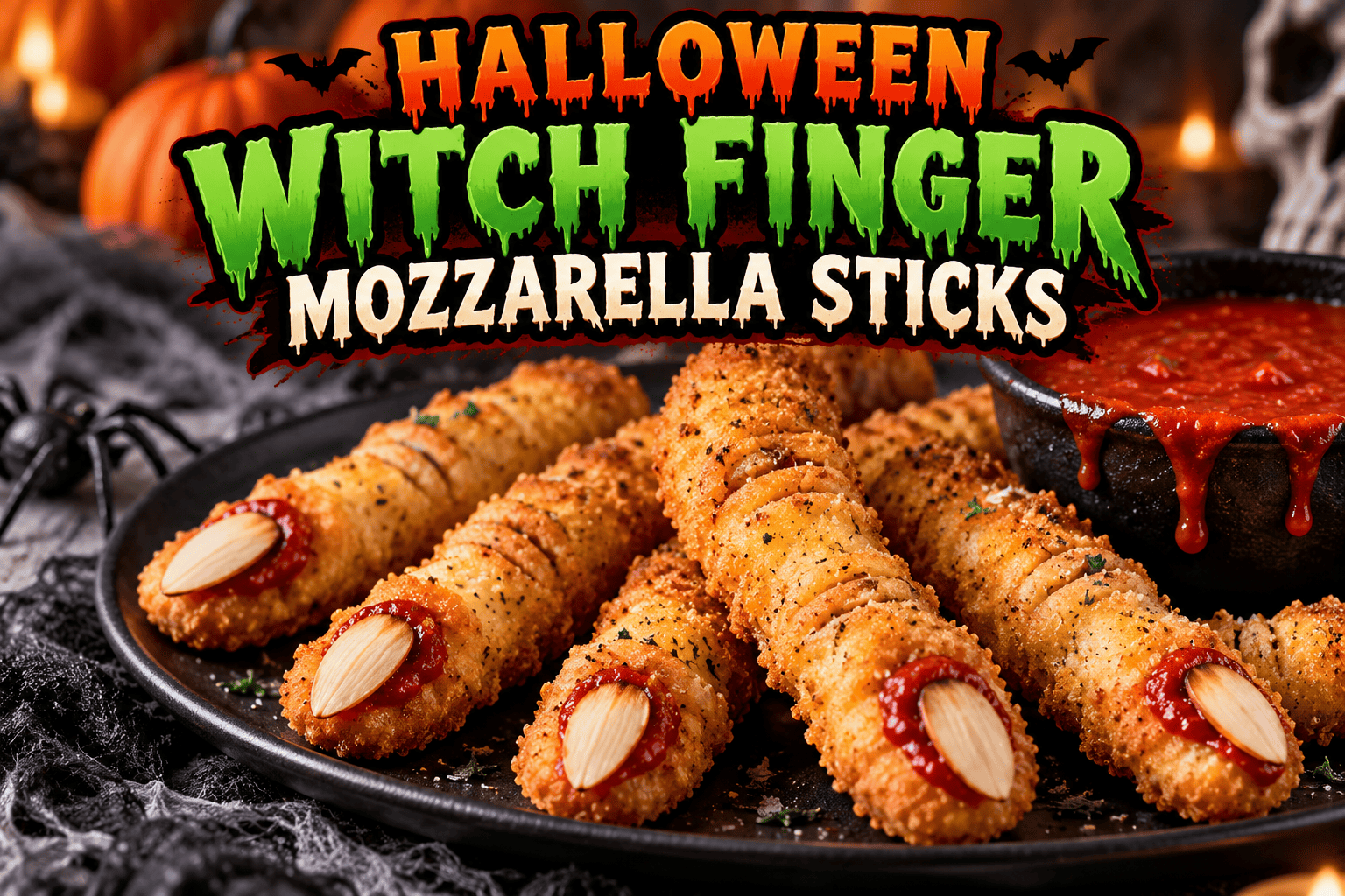Halloween Witch Finger Mozzarella Sticks