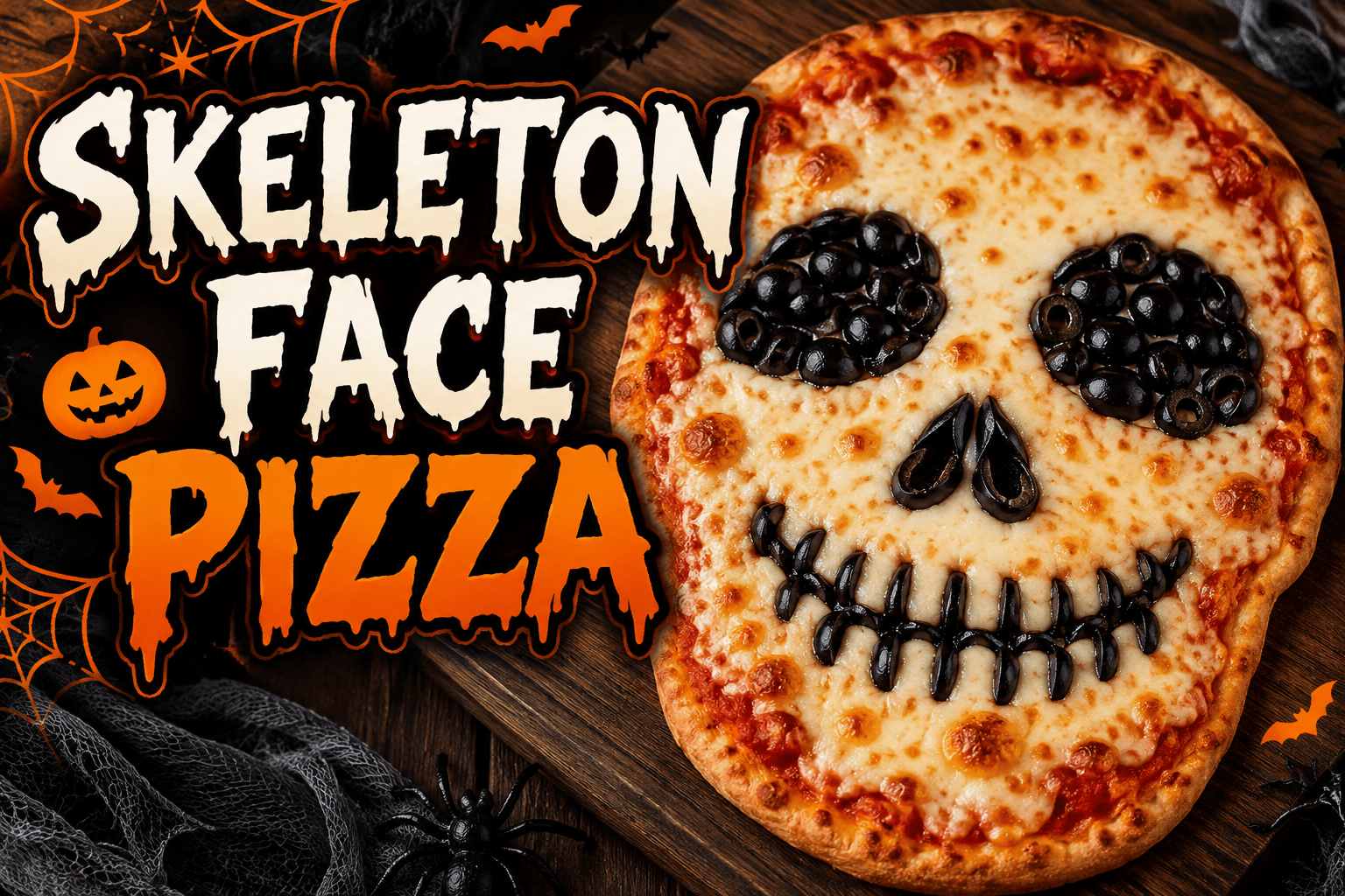 Skeleton Face Pizza: A Spooky and Delicious Halloween Dinner Recipe 3 Skeleton Face Pizza: A Spooky and Delicious Halloween Dinner Recipe