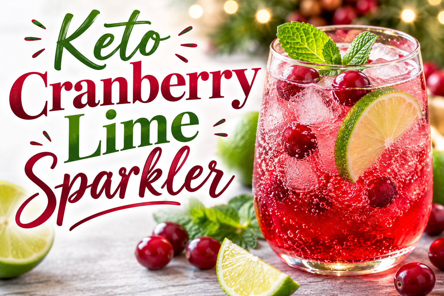 Keto Cranberry Lime Sparkler