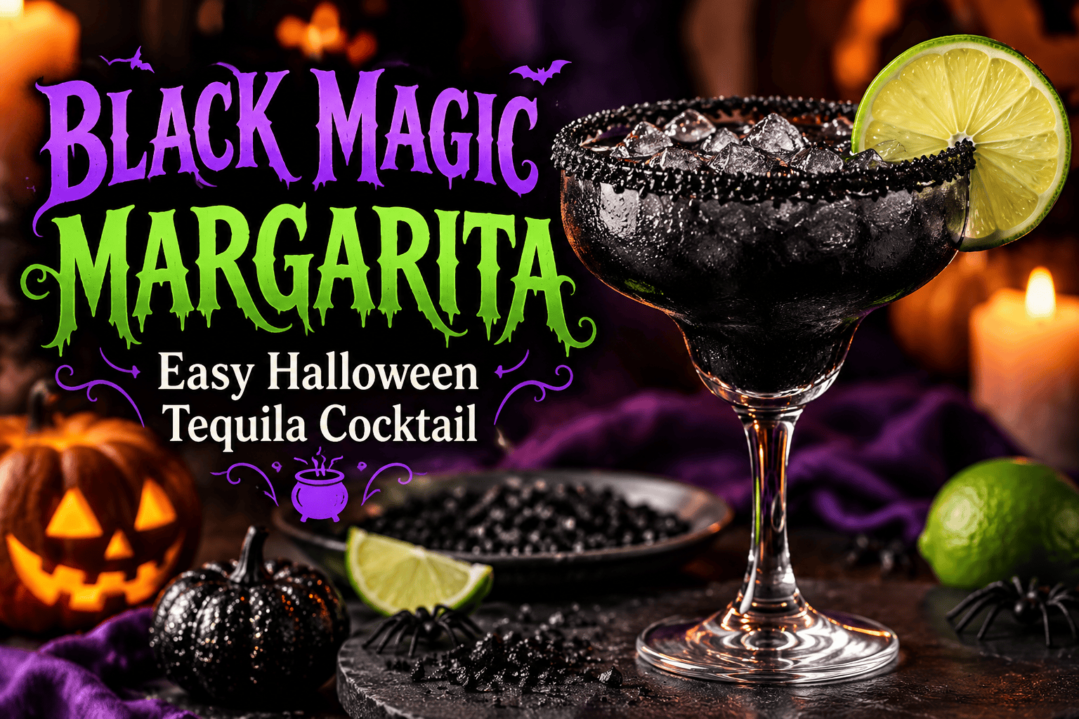 Black Magic Margarita: Easy Halloween Tequila Cocktail