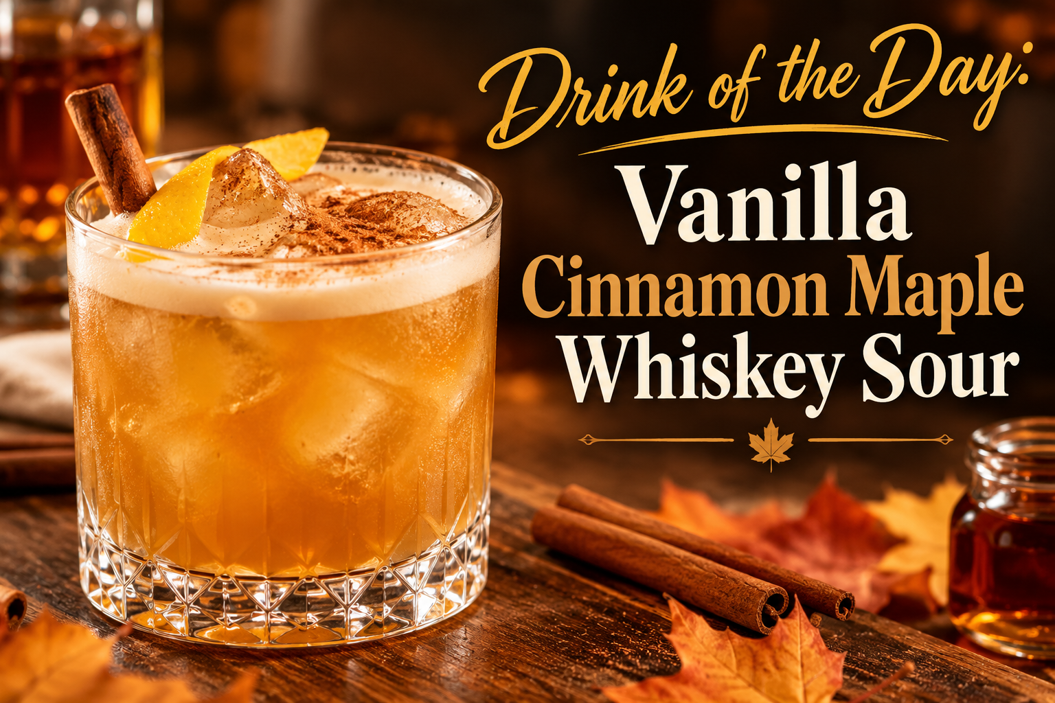 Vanilla Cinnamon Maple Whiskey Sour – A Smooth, Sweet, and Cozy Fall Cocktail