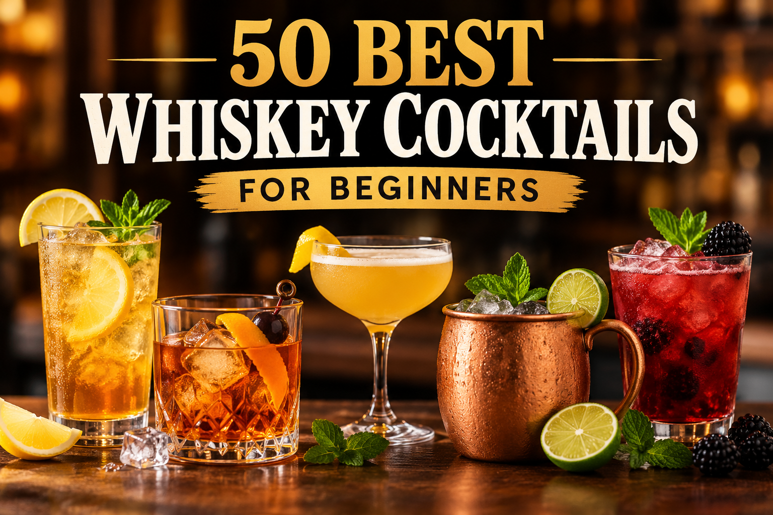 50 Best Whiskey Cocktails for Beginners: Easy and Delicious Drinks to Make at Home