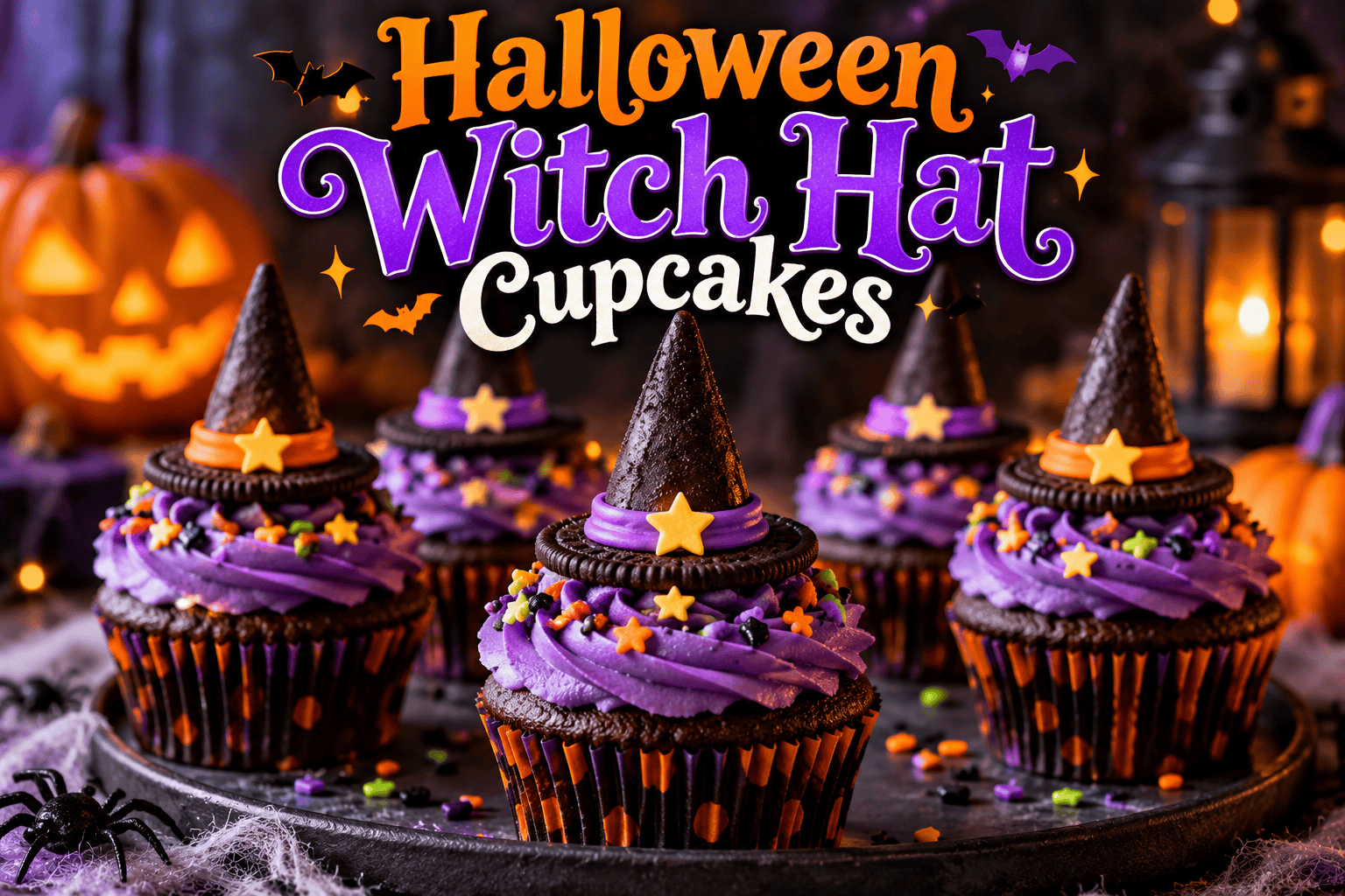 Halloween Witch Hat Cupcakes