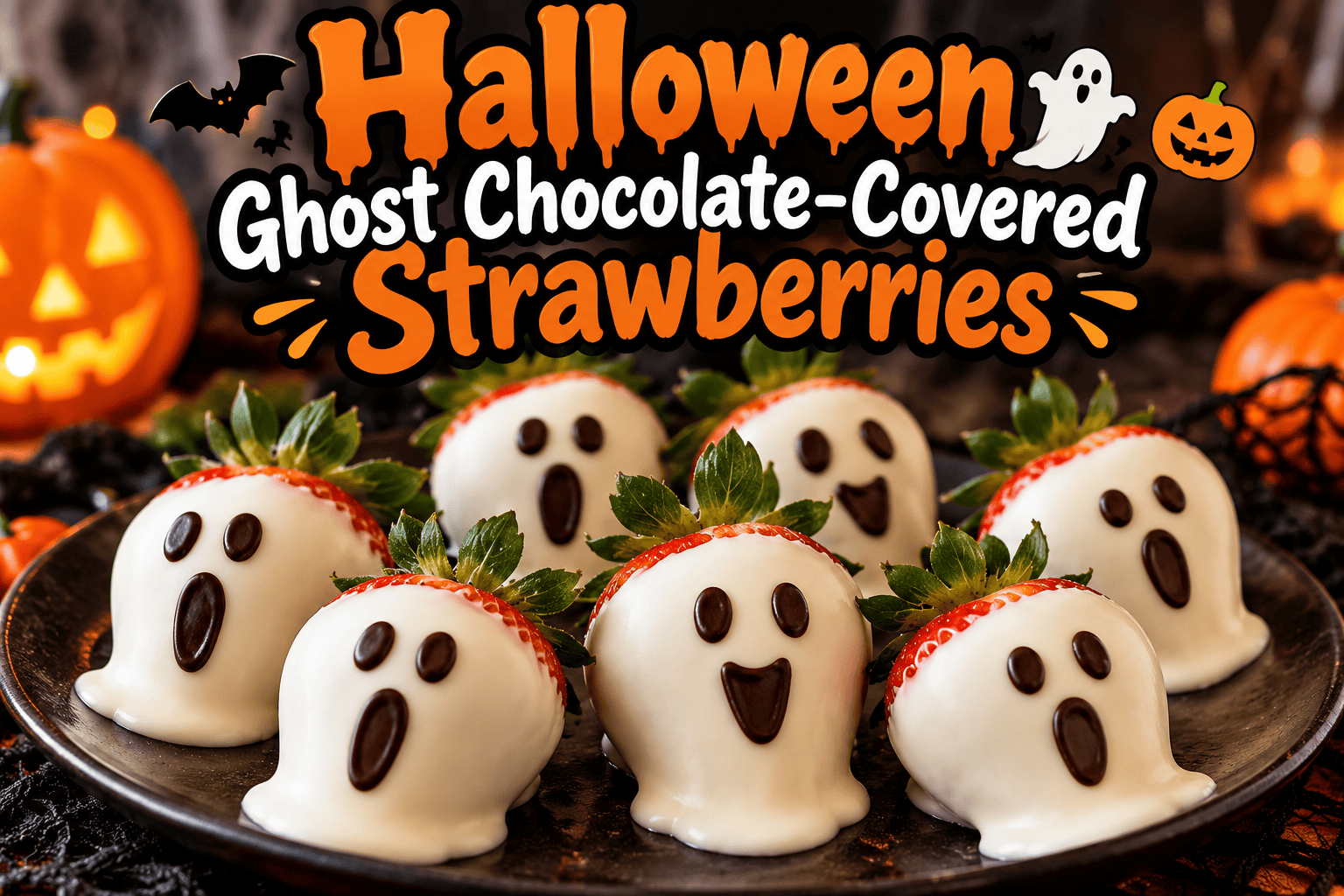 Halloween Ghost Chocolate-Covered Strawberries 4 Halloween Ghost Chocolate-Covered Strawberries