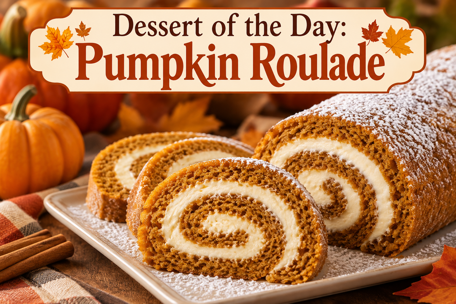 Pumpkin Roulade – A Delicious Fall Dessert with Cream Cheese Filling