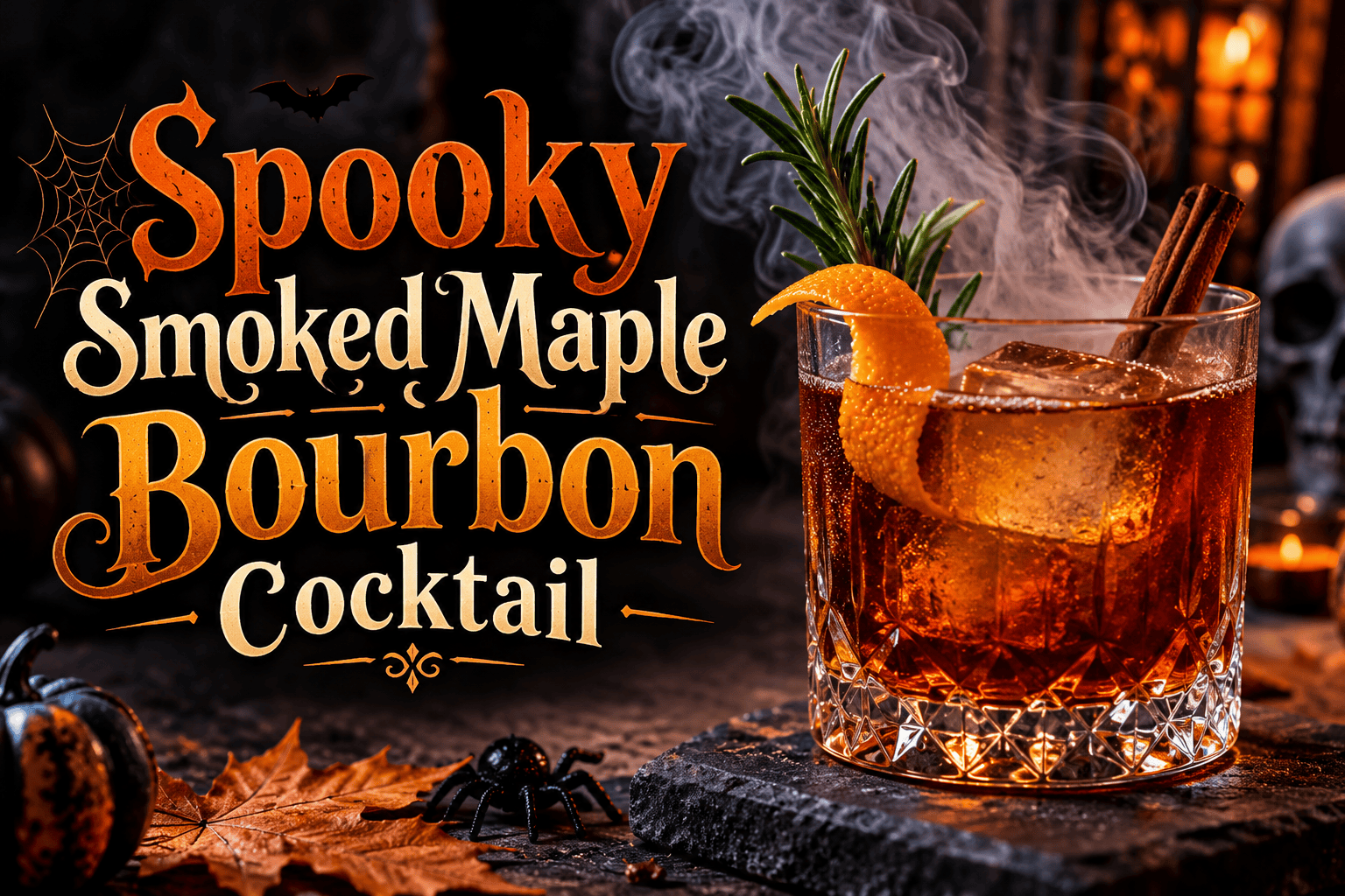 Spooky Smoked Maple Bourbon Cocktail