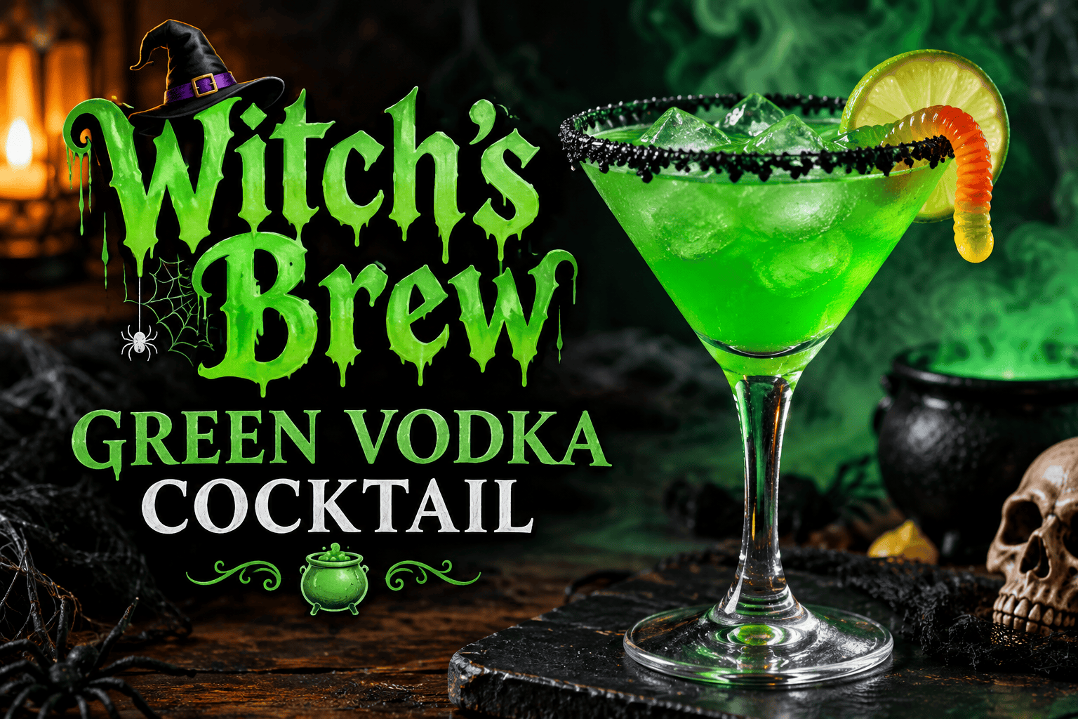 Witch’s Brew Green Vodka Cocktail