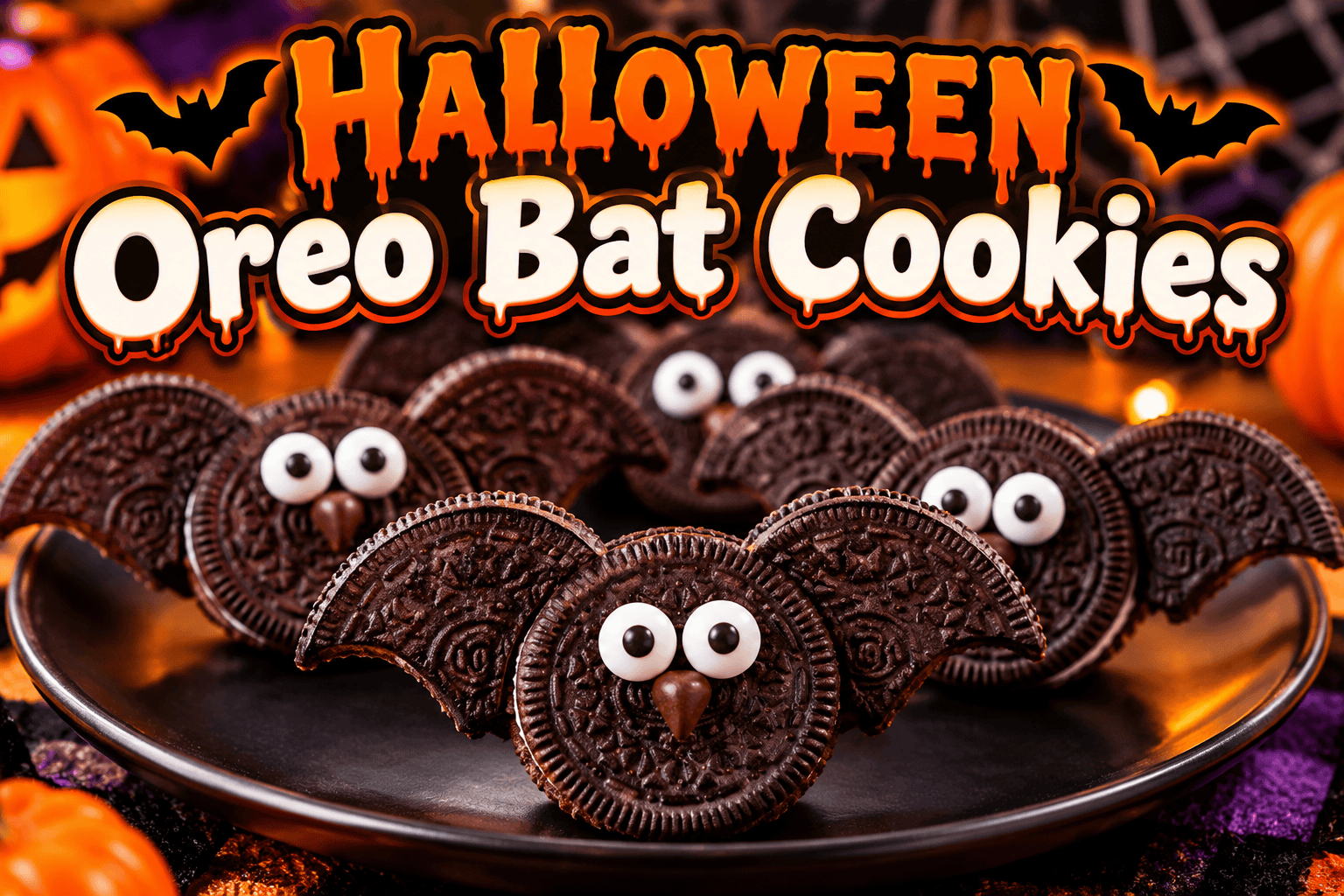 Halloween Oreo Bat Cookies