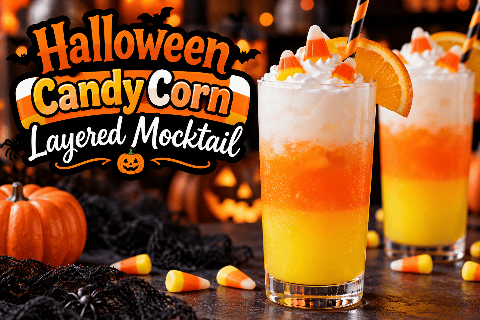 Halloween Candy Corn Layered Mocktail