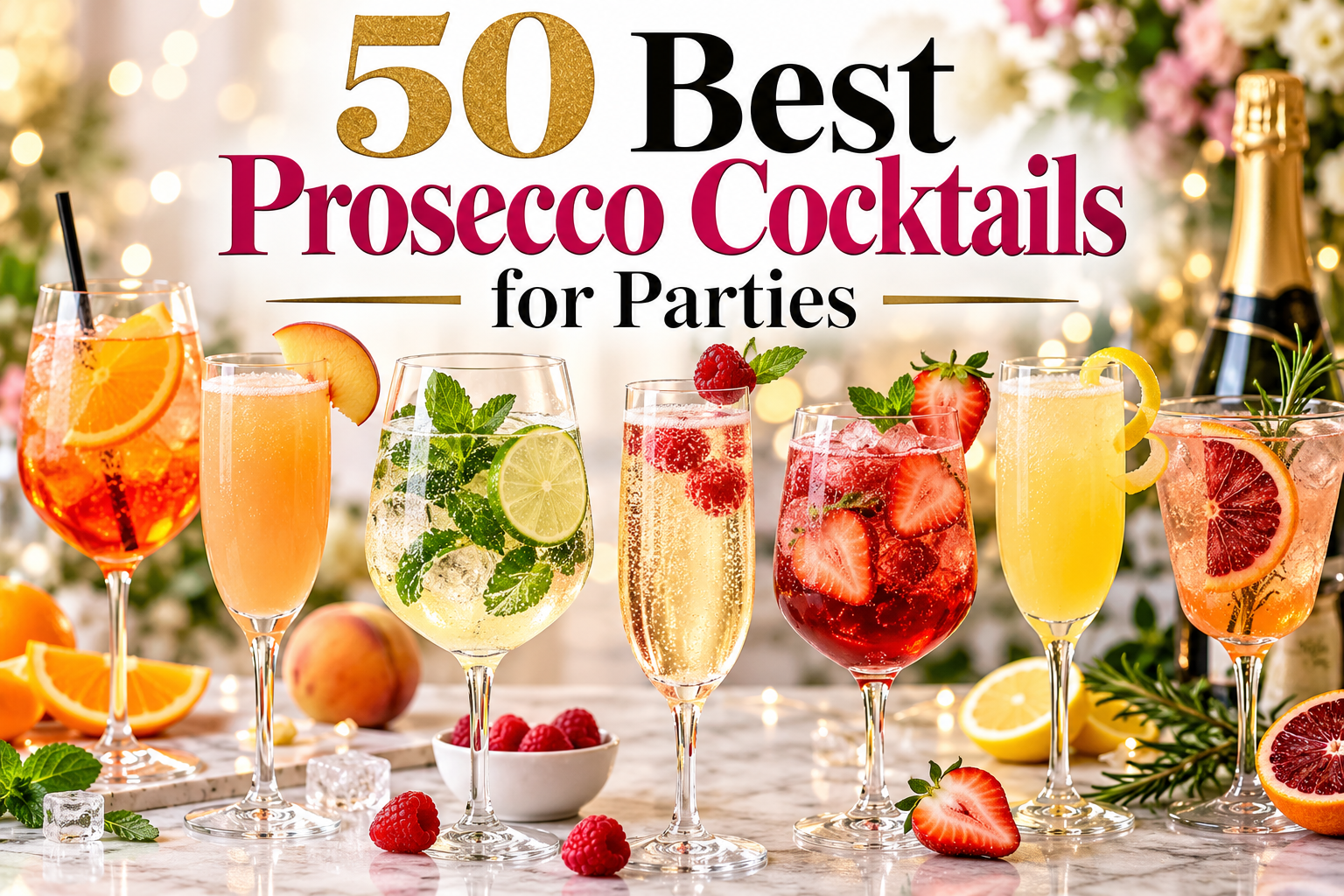 50 Best Prosecco Cocktails for Parties: Easy, Refreshing, and Elegant Drinks for Every Celebration