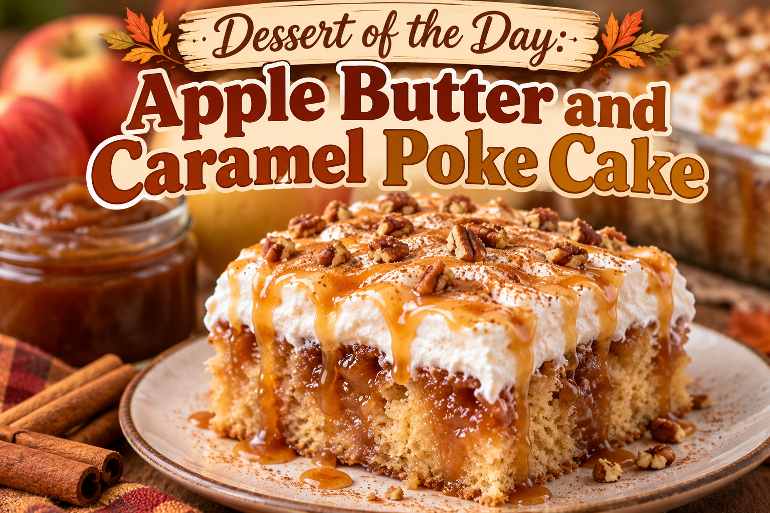 Apple Butter and Caramel Poke Cake